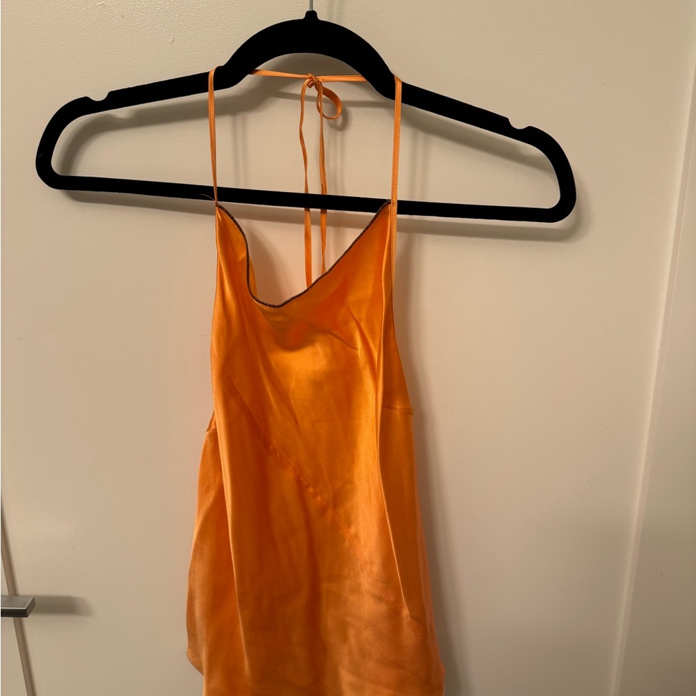 Aritzia Wilfred 100% Silk Sinead Camisole in Papaya Orange